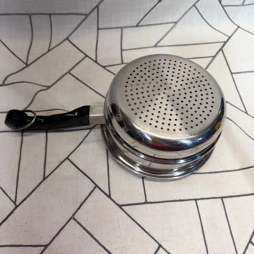 Saladmaster Steamer Basket Insert 8 Inch Silver Stainless Steel Tri-Clad 18-8